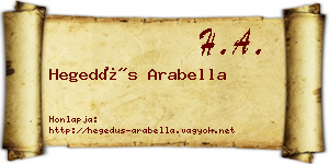 Hegedűs Arabella névjegykártya